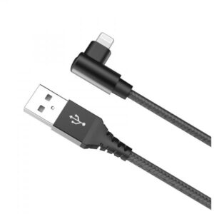 USB-A LIGHTNING L-SHAPE CABLE BK