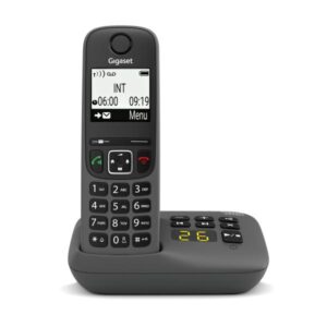 Telefono DECT Cordless AS490 con Segreteria Telefonica Identificatore di Chiamata e Vivavoce Colore Nero
