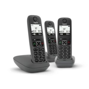 Telefono DECT Cordless AS490 Trio Con Identificatore di Chiamata e Vivavoce Colore Nero