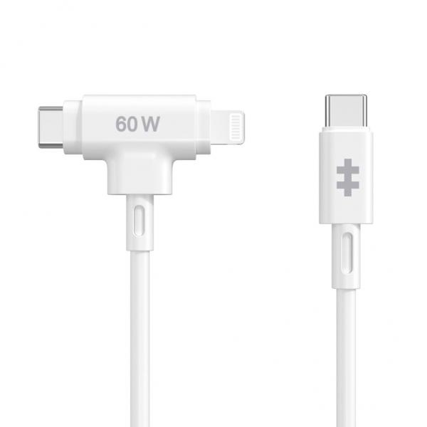 CAVO RIC /TRASF.DATI APPLE HYPER WH USB-C TO USB-C LIGHTNING 60W WHITE