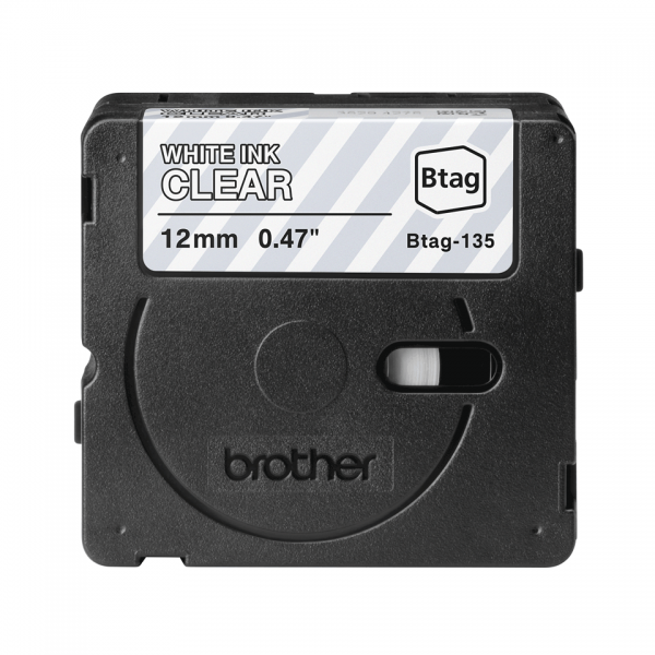 Brother BTAG-135 - Bianco su trasparente - Rotolo (1,2 cm x 4 m)