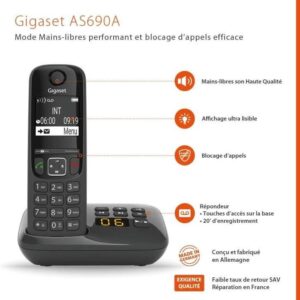 Telefono fisso GIGASET AS690 A Trio Black