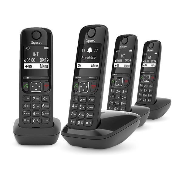Telefono fisso GIGASET AS690 A Quattro Nero