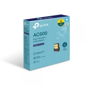 ADATTATORE WIRELESS TP-LINK Archer T2U Nano AC 600 DUAL BAND USB 2.0 433Mbps a 5Ghz+200Mbps a 2.4Ghz, 802.11ac/a/b/g/n NANO SIZE
