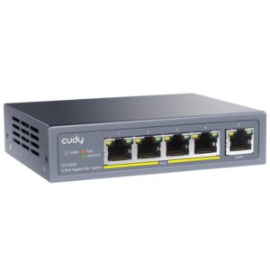 SWITCH 5P GIGABIT DI CUI 4P POE 60W POE POWER SUPPLY VLAN/EXTEN DIP