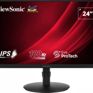 ViewSonic VG2408A - LED-Monitor - 61 cm (24") (23.8" sichtbar) - 1920 x 1080 Full HD (1080p) @ 100 Hz - IPS - 250 cd/m² - 1300:1 - 5 ms - HDMI, VGA, DisplayPort - Lautsprecher (VG2408A)