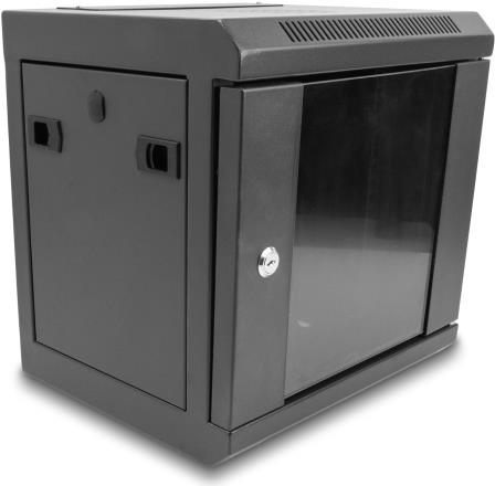 Delock 43417 - 10'' Netzwerkschrank 6 HE schwarz - Schwarz (43417)