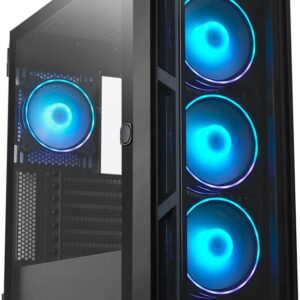 Chieftec Gamer Series APEX - Tower - ATX - Seitenteil mit Fenster (gehärtetes Glas) - keine Spannungsversorgung (ATX) - Schwarz - USB/Audio (GA-01B-TG-OP)