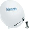 SCHWAIGER SAT Anlage 80 cm 4 Teilnehmer Quad-LNB (mit Switch) Hell-Grau (SPI991.0SET)