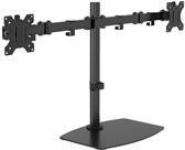 Vision FREISTEHENDER SCHREIBTISCHSTÄNDER FÜR ZWEI MONITORE SCHWARZ Passend für zwei 13- bis 68,60cm (27") -Flachbildschirme mit VESA-Muster 75 x 75 oder 100 x 100, wie sie bei den meisten Desktop-Monitoren verwendet werden. Matt-schwarzer Stahl. Doppelgelenk. (VFM-DSDB)