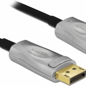 DeLOCK - DisplayPort-Kabel - DisplayPort (M) bis DisplayPort (M) - DisplayPort 1,4 - 10,0m - unterstützt 8K UHD (7680 x 4320) - Schwarz (85885)