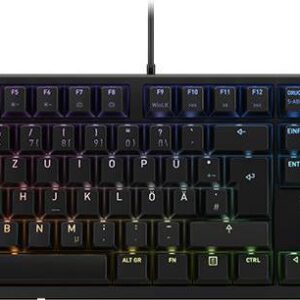 CHERRY G80-3000N RGB - Tastatur - Hintergrundbeleuchtung - USB - Deutsch - Tastenschalter: CHERRY MX Silent Red - Schwarz