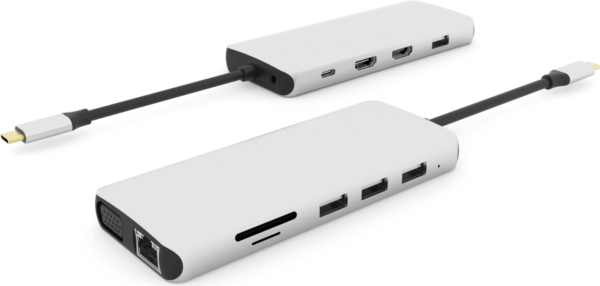 eSTUFF Single USB-C Dock - Dockingstation - USB-C 3.2 Gen 1 - VGA, HDMI - GigE