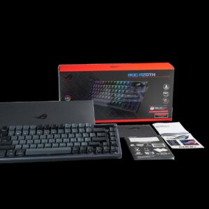 ASUS ROG Azoth Gaming-Tastatur USB + RF Wireless + Bluetooth QWERTYZ Schwarz (90MP0316-BKDA01)