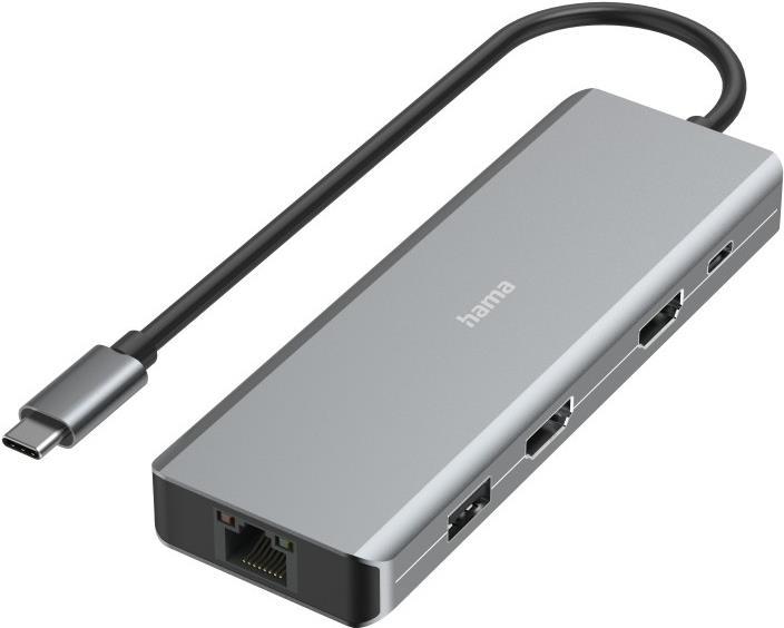 Hama CONNECT2Media - USB Typ-C - HDMI - RJ-45 - USB 3.2 Gen 1 (3.1 Gen 1) Type-A - USB 3.2 Gen 2 (3.1 Gen 2) Type-C - 5000 Mbit/s - 4096 x 2160 Pixel - Anthrazit - Aluminium (00200142)