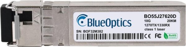 Calix 100-01903-BXU-20 kompatibler BlueOptics SFP+ Bidi Transceiver für Singlemode 10 Gigabit Highspeed Datenübertragungen in Glasfaser Netzwerken. Unterstützt 10 Gigabit Ethernet, Fibre Channel oder SONET/SDH Anwendungen in Switchen, Routern, Storage Sys (100-01903-BXU-20-BO)
