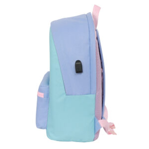 Zaino per PC Portatile e Tablet con Uscita USB Munich Mellow Azzurro Rosa Celeste