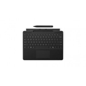Microsoft Surface Pro Keyboard with Slim Pen for Business QWERTY Inglese Microsoft Cover port Nero (PRO 8/9 SIGNATURE COPILOT TYPE - COVER W/ SLIM PEN 2 BUNDLE BLACK) - Versione UK