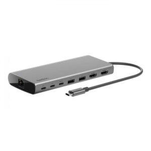 Belkin INC015BTSGY-CZ replicatore di porte e docking station per laptop Cablato USB 3.2 Gen 1 [3.1 Gen 1] Type-C Alluminio (USB-C 8-in-1 Dual Display Hhub)