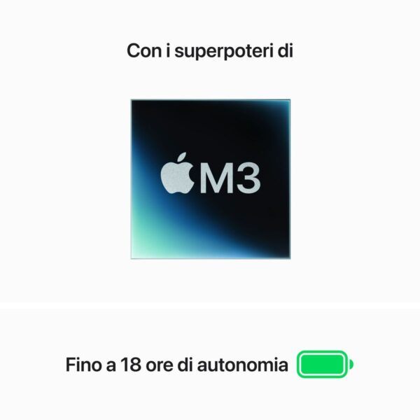 Apple MacBook Air 13: Chip M3 con CPU 8-core e GPU 10-core, 512GB SSD - Grigio siderale (Apple MacBook Air - M3 - M3 10-core GPU - 24 GB RAM - 512 GB SSD - 13.6 IPS 2560 x 1664 [WQXGA] - Wi-Fi 6E, Bluetooth - grigio spazio - tast: italiana)