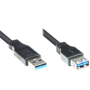Alcasa 2711-S03 cavo USB 3 m USB 3.2 Gen 1 (3.1 Gen 1) USB A Nero