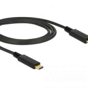 DeLOCK 83661 cavo USB 1 m USB 3.2 Gen 2 (3.1 Gen 2) USB C Nero