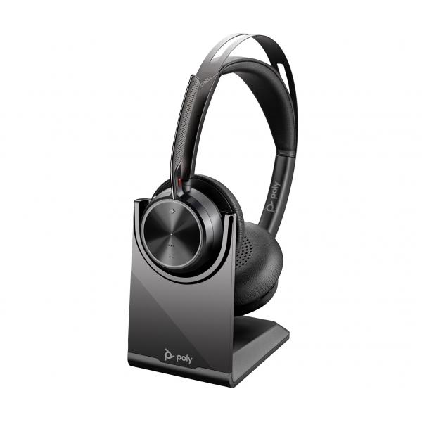 POLY Voyager Focus 2 USB-C-C Headset +USB-C/A Adapter +Charging Stand