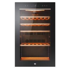 Haier HWS49GA Wine Bank 50 Series 5 Cantinetta Vino 49 Bottiglie Classe energetica F Ripiani 4+1 Sistema luci 3D 50 cm Nero