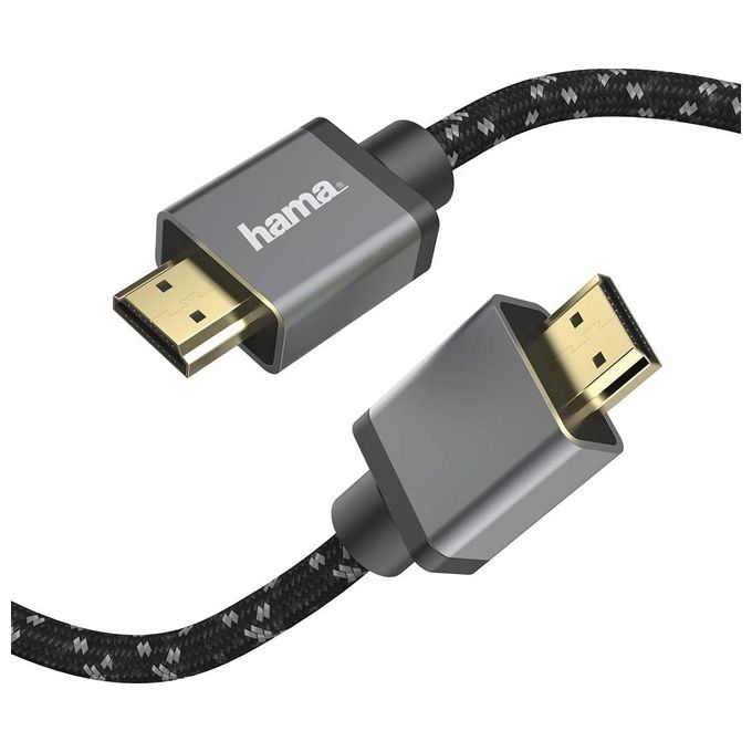 Hama Cavo Hdmi M-Hdmi M Hdmi Ultra High Speed con Ethernet Connettori Dorati Spine In Metallo Risoluzione 8K 2mt