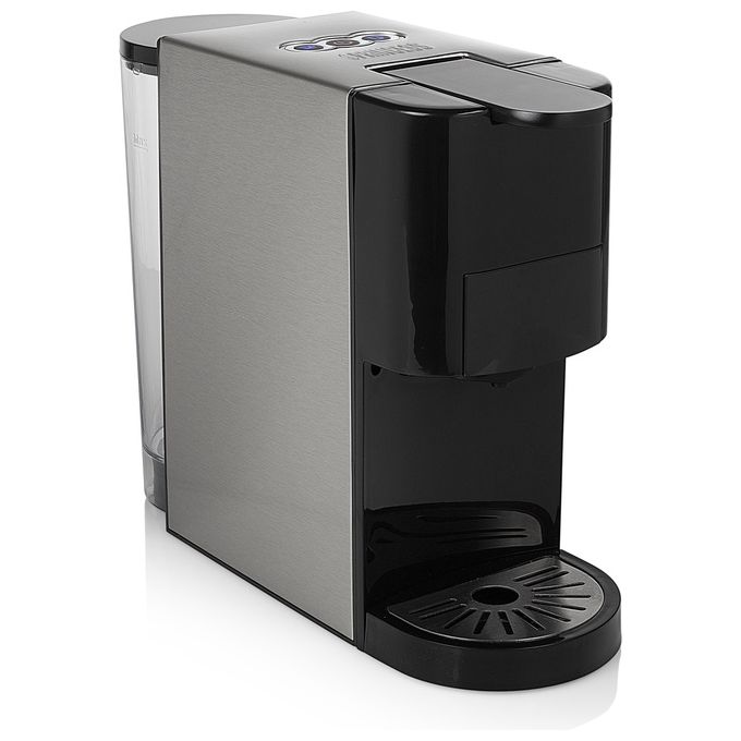 Princess 249450 Macchina da Caffe' Multi Capsule Compatibile con Caffe' Macinato Capsule Dolce Gusto e Nespresso Capacita' 0,8 Litri Pressione 19 bar Acciaio Inox