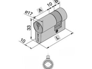 Welka 60122221 Cilindro Sagomato Pers 54mm 27x27mm