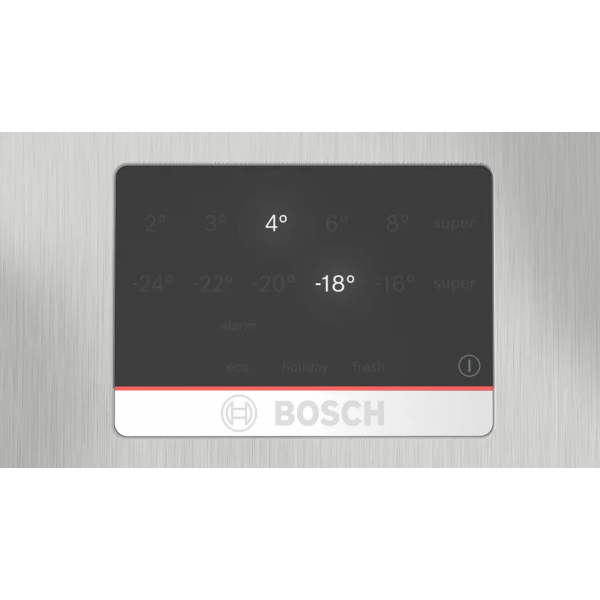 Bosch Serie 4 KGN367LDF Frigorifero a libera installazione combinato 321 Litri Classe D Total No Frost Perfect Fit 186x60x66,5 cm Metal Look