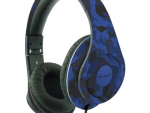 WAVE Cuffie a Padiglione Chiuso con Microfono Jack 3,5mm Modello HPM111N in Colore Navy per Audio di Qualita' Superiore