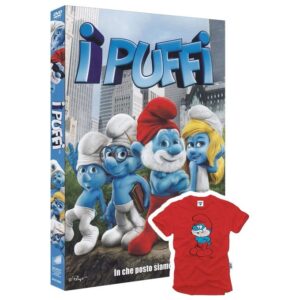 I Puffi (T-shirt Grande Puffo colore ROSSO anni 8-9) (gl_dvd)