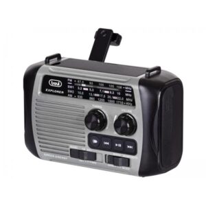 Trevi RA 7F30 BT Radio Portatile Dinamo e Solare Usb Micro Sd Wireless e Powerbank Grigio