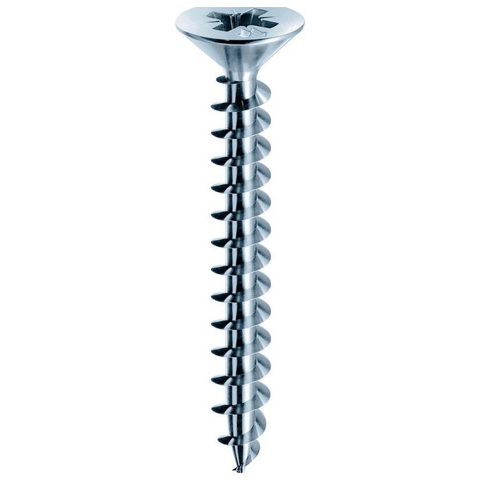 Mustad viti per Legno Tutto Filetto Testa Svasata Piana Impronta Croce 6,0x140 mm Zincata Bianca Panel-vit Scatola 100 pz