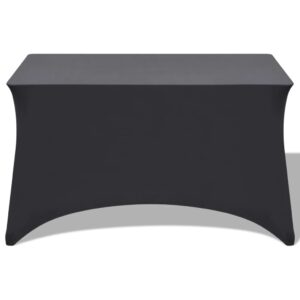 Fodere Elasticizzate per Tavolo 2 pezzi 120x60,5x74 cm Antracite