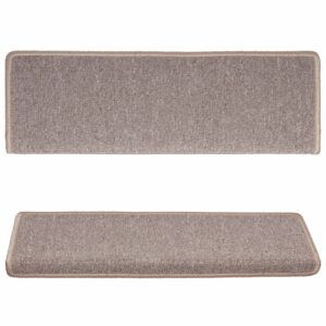 Tappetini per Scale 15 pz 65x21x4 cm Marrone Chiaro
