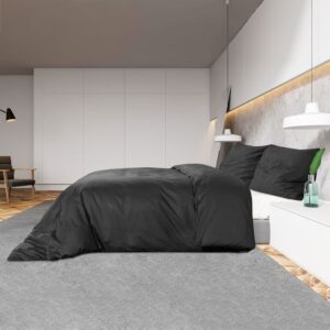 Set Copripiumino Nero 260x220 cm in Microfibra Leggera