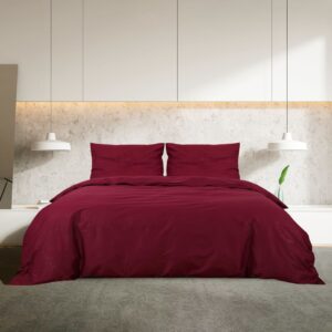 Set Copripiumino Bordeaux 200x200 cm in Microfibra Leggera
