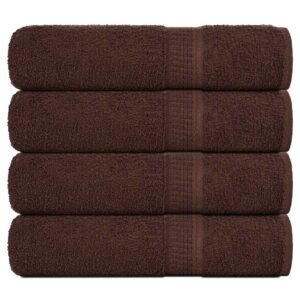 Asciugamani da Bagno 4 pz Marrone 100x150cm 360g/m² 100% Cotone