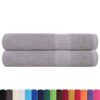 Asciugamani per Sauna 2 pz Grigio 80x200cm 360g/m² 100% Cotone
