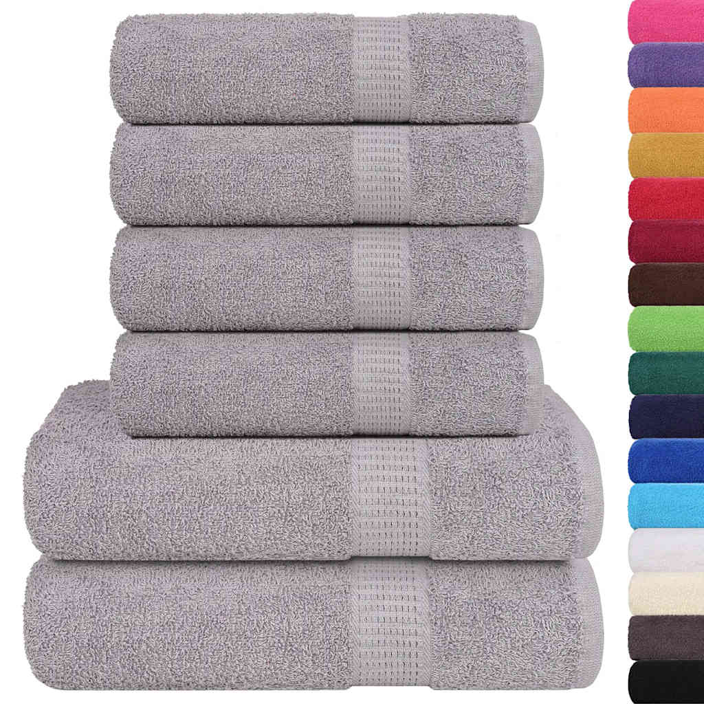 Set Asciugamani 6 pz Grigio 360 gsm 100% Cotone