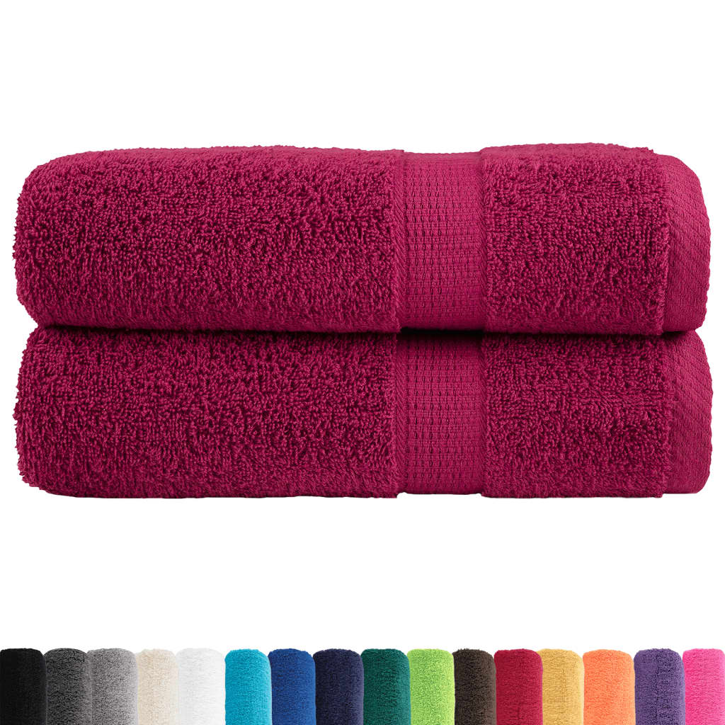 Asciugamani da Doccia SOLUND 2 pz Bordeaux 70x140cm 600gsm