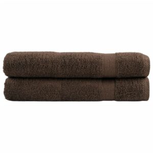 Asciugamani Premium SOLUND 2 pz Marroni 100x200cm 600gsm