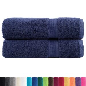 Asciugamani per Sauna SOLUND 2pz Blu Navy 50x100 cm 600gsm