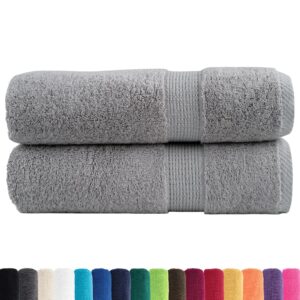 Asciugamani da Bagno SOLUND 2 pz Grigi 100x150 cm 600gsm