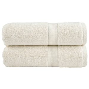 Asciugamani per Ospiti SOLUND 2 pz Crema 30x50 cm 600 g/m²