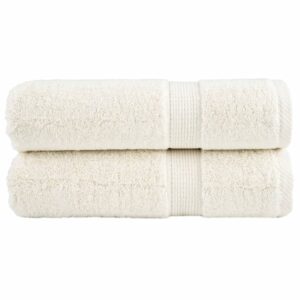 Asciugamani da Bagno SOLUND 2 pz Crema 50x100 cm 600 g/m²