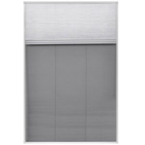 Zanzariera Plissettata in Alluminio 80x120 cm con Tendina